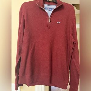 NWT Vineyard vines double knit 1/4 zip pullover in Crimson. Mens small
